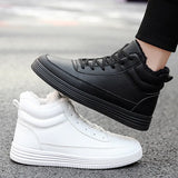 Boots with Fur Men's Casual Shoes Male Sneakers Ankle Boot Teens Shoes Sapatos Masculinos Black Man