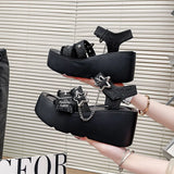 Breakj New Summer Original Y2 Sub-Cultural Sandals Denim Loose Cake Slope And Summer Women's