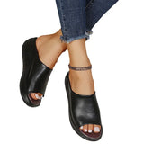 Breakj 2024 Summer A Word And Slippers With High Heel Waterproof Cold Slippers Black And White Women