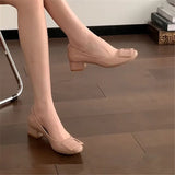 Breakj Style French Temperament Single-Shoe Women 2025 New Round Head Buckle Bare Color Temperament Femininity