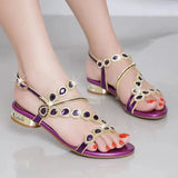 Sandals Women's Summer 2024 New Fashionable Crystal High Heels Set With Diamonds Comfortable Rough Heels For Women's