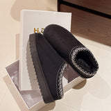Women's Shoes, Snow Boots, Women's Winter Fashion, Baotou Slippers, Muffin, Thick Soles, Warm Cotton