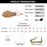 Winter Warm Fur Snow Boots Women Chunky Platform Faux Suede Ankle Boots Woman Thick Sole Long Plush Cotton Shoes Plus