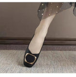 Breakj Red Fashion Light Mouth Bean Shoes 2023 Spring And Autumn New Women's Shoes Low-Heeled Comfortable Leisure Single Shoes Small Leather
