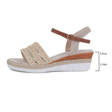 Breakj Summer New National Style With Sandals Platform Heel Buckle Large Size