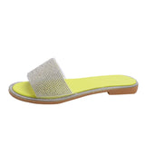Breakj Women's Shoes 2023 Summer New Korean Version Of The Fashion Wearing Sandals Water Drill Flat Beach
