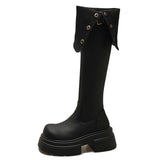Breakj And Velvet Long Boots Girl Small Knight High Boots 2025 Autumn And Winter New Thick Bottom In Two Through The Knee
