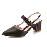 Breakj Spring And Summer New Single-Shoe Women's Sharp Head Thick-Heeled Women's Shoes Heeled High Heels Hollow Women's