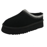 Breakj New Lazy Shoes Thick-Soled Pine Cream Wool Shoes Hairy Shoes Large Size Wearing Warm Fashion Side Of The Female Cotton