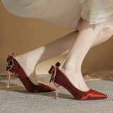High Heels Female Autumn Fine Heel 2023 New French Temperament Small Heel Shoes Bride Main Wedding Shoe