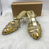 Breakj Home 2025 New Ins Fashion Show Gold With Simple Toe Women's Shoes