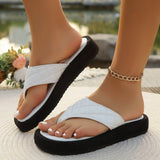 Breakj Large-Size Thick-Bottomed Slipper-Type Lattice Casual Summer