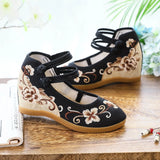 Breakj Heels Single Shoes With Embroidered Cloth Shoes Ancient Wind National Wind National Wind Spring And Autumn Women Cloth Shoes Women's
