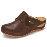 Summer Women's Shoes Are Specially Designed For Flower Slope Heel Women's Sandals With Large Size Hollowed-Out Women's