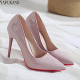 Color Small Fresh High Heels Patent Leather Stiletto Single Shoes Korean Sexy Pointed Pumps Black Professional Work
