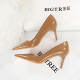 Breakj Fashion Simple Thin With Ultra High With Bright Paint Skin Shallow Mouth Tip