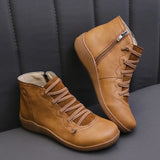 Breakj Autumn And Winter Large-Size Flat Bottom Warm Lady Short Boots New Flat Bottom Women