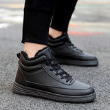 Boots with Fur Men's Casual Shoes Male Sneakers Ankle Boot Teens Shoes Sapatos Masculinos Black Man