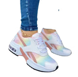 Head With Lace Grid Sneakers Women's Plus Size Low Top Casual Shoes Dad Shoes Single