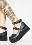 INS Brand Large Size 43 Women Heart Buckle Platform Mary Janes Pumps Sweet Lolita Cosplay Quality Goth Women's