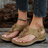 Breakj New Summer Slopes Sandals Flower Clip And Beach Sandals Solid Color Large