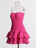 2025 New Fashion Sexy Take-Off Design Embroidered Lotus Leaves Side Bra Short Dress