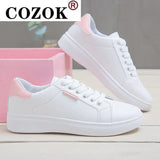 Shoes Women's Vulcanize Shoes Spring New Casual Classic Solid Color PU Leather Shoes Women Casual White Shoes