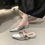 Breakj Women In The Spring And Summer 2025 New French Bag Head With Cool Drag Side Head Coarse Heel Wearing Fashion High