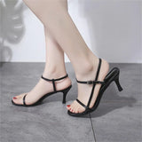 Breakj New High-Heeled Shoes Fashion Toe Simple Solid Color Fine Heel Korean Temperament Commuting Ladies