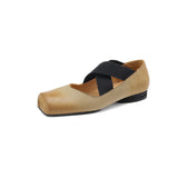 Pig Nose Shoes Female Spring 2024 New Inside And Outside Full Leather Retro Wind Ballet Shoes