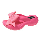 Bowknot Platform Flip Flop for Women 2023 Summer Beach Non Slip Wedge Slippers Woman Thick Sole Clip Toe Slides