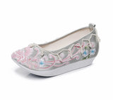Breakj Shoes, Hanfu Shoes Single Shoes / Cotton Shoes Ancient Costume Ming Embroidered Cloth Shoes Warped Head