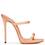 High Heels, Ribbons, Fine Heels, Golden Champagne, Party Banquet Shoes Made By