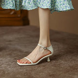 Women's Sandals 2023 Sexy Square Head Strap High Heels Basic Shoes Casual Party Pumps Female Fashion