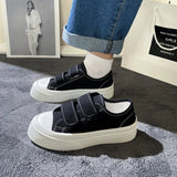 Shoes Women Spring / Summer 2024 New Rubber Sole Velcro Low Top Solid Color Fashion Small White Shoes