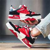 Men Skateboarding Shoes Mesh Comfortable Thick Bottom Platform Shoes Men Casual Vulcanized Shoes Sneakers Student