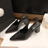Breakj Color High Heel Sandals Women 2025 Summer New Korean Version Of Women's Shoes Tips Thick Heel With