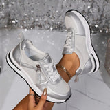 Breakj Casual Sneakers Women's 2025 New Fashion Slope And Thick-Soled Tie With Women's Sports Single
