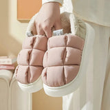 Women's Winter Warm Plush Cotton Slippers Thick Bottom Non Slip Waterproof Home Slippers for Women Indoor Outdoor Casual