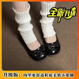 Breakj Wind With Single Shoes Women 2025 Summer Bows Shallow Mary Treasure Head Flat Sole Pedal