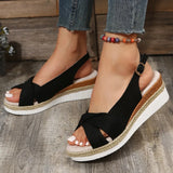 Peep Toe Wedge Sandals for Women 2023 Summer Lightweight Platform Gladiator Shoes Woman Plus Size Non Slip Beach