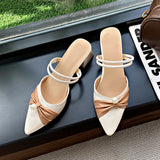 Breakj Fairy Wind Coarse Heeled Bao Head Cool Slippers Women 2025 Summer New Pointed High-Heeled Shoes With Fashion Women's