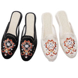 Breakj Satin Embroidered Cloth Shoes 2023 Spring / Summer New Ladies Summer Sandals Bag