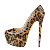 Round Head Waterproof Table Super High Heels Large Size Single Shoes Sexy Platform