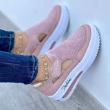 Breakj Casual Single-Shoe Women's Spring And Summer New Flat Bottom Flying Weaving Breathable Magic Sticker Casual Mesh