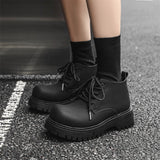 Breakj Head Leather Shoes Thick Platform Martin Boots Male Help 2023 New Tooling Locomotive Trend Ankle Boots