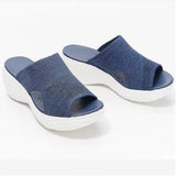 Breakj Casual Single-Shoe Women's 2023 Summer New Flat Bottom Fish Mouth Mesh Breathable Women Wear