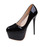 Autumn New Style High Heel Single Shoes Female Spell Color Fine Heel Sexy Single Shoe Waterproof Platform Ultra High Heel Nightclub Women's Shoes