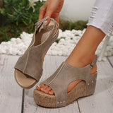 Breakj Heel Sandals Women's Shoes 2025 Summer New Leisure Thick-Sed Fish Mouth Magic Stick Slope