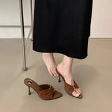 Breakj Familiar With The Wind High-Slender Slippers Women Summer Wear 2025 New Pointed Thin And Exposed Toe Sexy Cold